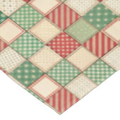 Nappe Couette Patchwork Carreaux Rustique Crème Rouge As (Angle)