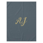 Nappe Couleur Or Charbon Monogramme Initial Professionne (Devant)