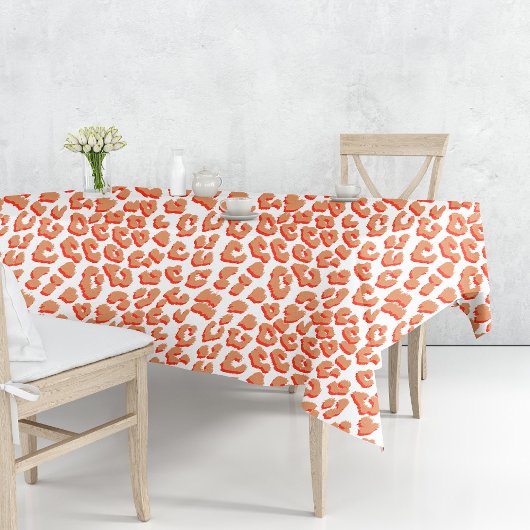 Nappe Couleur orange et Empreinte de léopard blanc