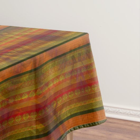 Nappe Couleurs de automne rayées Orange Noir Vert modern (In Situ)