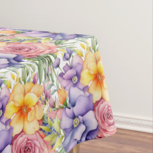 Nappe Couleurs Florales Fleurs de Printemps Élégantes