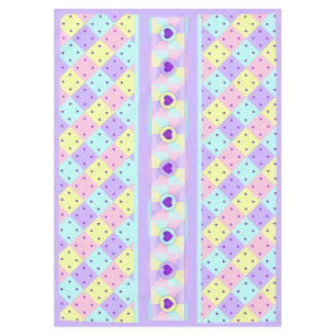 Nappe Couleurs pastel & coeurs violets battre
