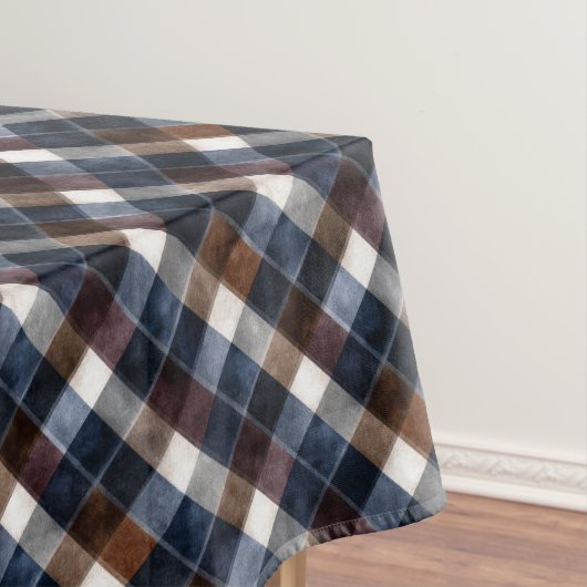 Nappe Country Blue Red White Grey Squares Christmas (In Situ)