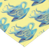 Nappe Coupe Artistique de Café Bleu avec Motifs de tourb (Angle)