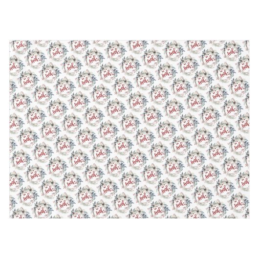 Nappe Couronne de Noël, avec fleurs blanches, baies roug (Devant (Horizontal))
