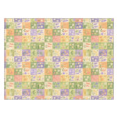 Nappe Courte bohème verte et orange en patchwork floral (Devant (Horizontal))