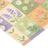 Nappe Courte bohème verte et orange en patchwork floral (Angle)