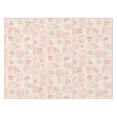 Nappe Courte rustique rose patchwork floral motif (Devant (Horizontal))