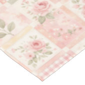 Nappe Courte rustique rose patchwork floral motif (Angle)