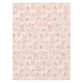 Nappe Courte rustique rose patchwork floral motif (Devant)