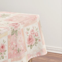 Courte rustique rose patchwork floral motif