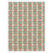 Nappe Couverture Patchwork Carreaux Rustique Rouge Vert (Devant)