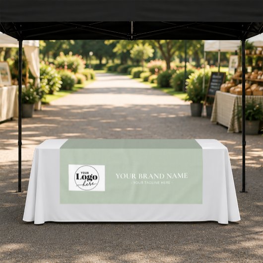 Nappe Couvre-table avec logo de marque Vert Sauge