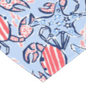 Nappe Crabe Bleu Clair / Crabes à Rayures Rouges Étoile (Angle)
