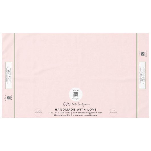 Nappe Craft Show Pink Green 60 x 104 QR Code (Devant (Horizontal))