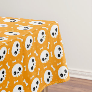 Nappe Crâne et os mignons motif d'Halloween