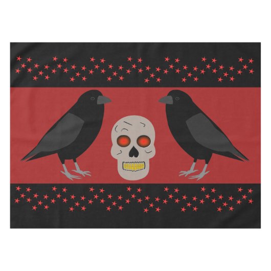 Nappe Crâne gothique et ravens du gardien Halloween (Devant (Horizontal))
