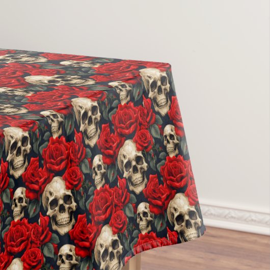 Nappe Crânes avec Rose rouge et noir (In Situ)
