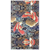 Nappe CRANES DE VOL, VAGUES, FLEURS DE PRINTEMPS Japonai (Devant)