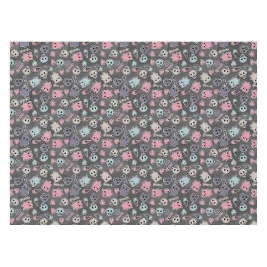Nappe Crânes, et coeurs sur l'arrière - plan noir (Devant (Horizontal))