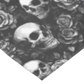 Nappe Crânes Et Halloween Noir Rose (Angle)