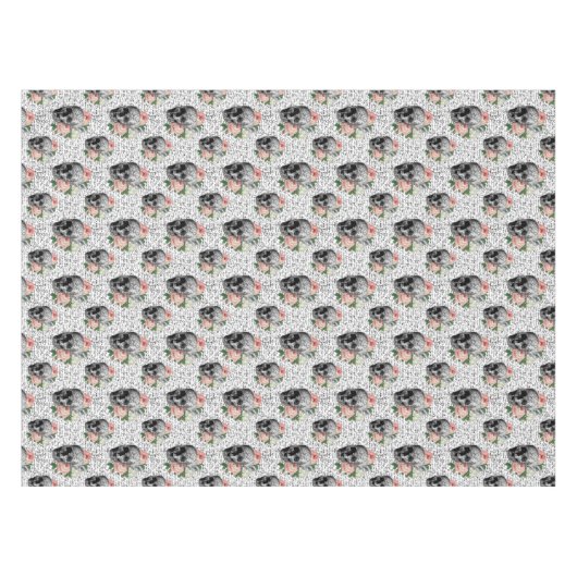 Nappe Crânes et roses roses (Devant (Horizontal))
