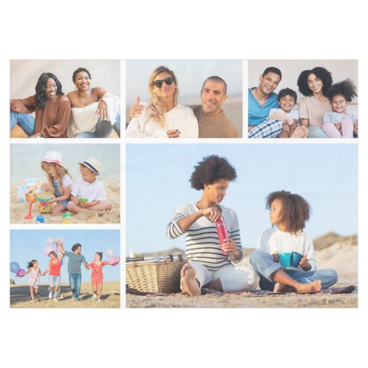 Nappe Créez votre propre collection photo de 6 personnes (Devant (Horizontal))