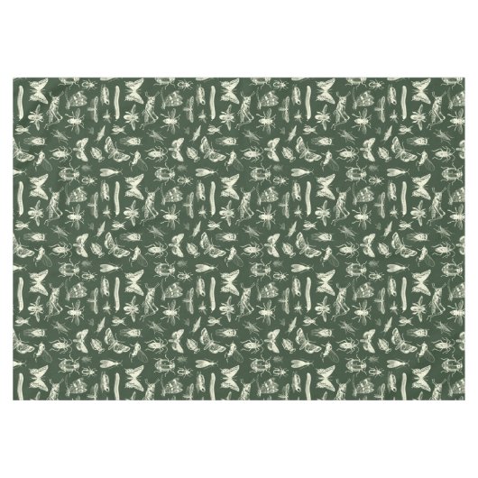 Nappe Crème d'insectes scientifiques d'antiquité et vert (Devant (Horizontal))