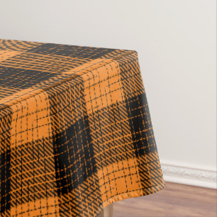 Nappe Croix à carreaux orange et noir Buffalo