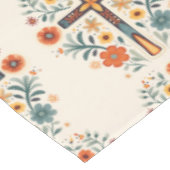 Nappe Croix de Pâques et fleurs Motif nordique (Angle)