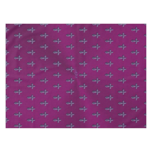 Nappe Croix gothique à l'apparence bossée en violet avec (Devant (Horizontal))