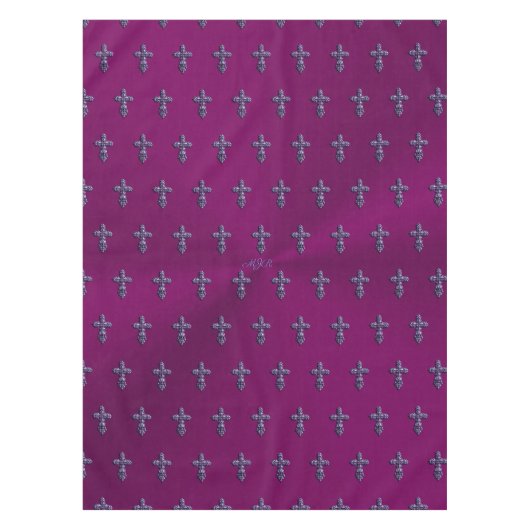 Nappe Croix gothique à l'apparence bossée en violet avec (Devant)