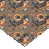Nappe Crow Whimsical avec Citrouilles et tournesols (Angle)