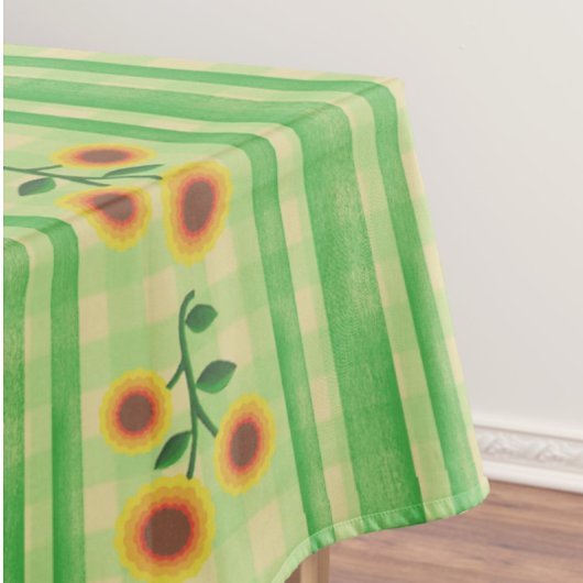 Nappe Cuisine de campagne vintage vert jaune rustique