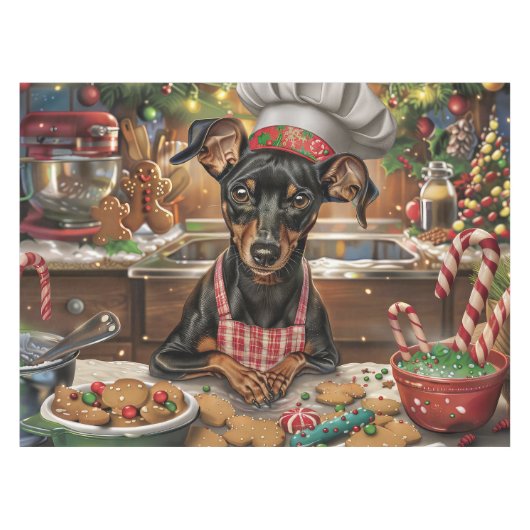 Nappe Cuisine de vacances allemande Pinscher : Noël fest (Devant (Horizontal))