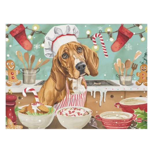Nappe Cuisine de vacances Coonhound : Festive Noël (Devant (Horizontal))