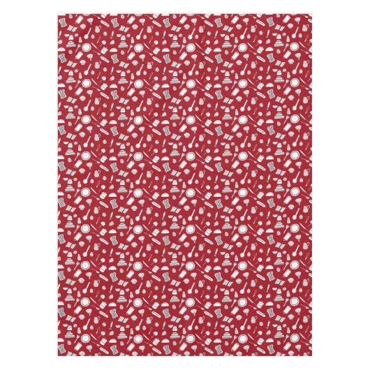 Nappe Cuisine rouge rétro (Devant)