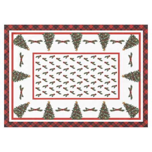 Nappe Cunningham Scottish plaid tartan Christmas Tablec (Devant (Horizontal))