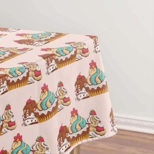 Nappe Cupcakes style rétro Sweet Dessert Motif (In Situ)