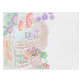 Nappe Custom Kids Artwork, deux mignonnes souris, fleurs (Devant (Horizontal))