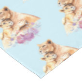 Nappe Cute Aquarelle Mère Lion & Motif Cub (Angle)