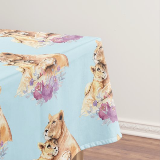 Nappe Cute Aquarelle Mère Lion & Motif Cub (In Situ)