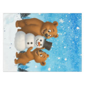 Nappe cute bears building a snowman (Devant (Horizontal))