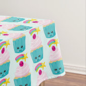 Nappe Cute Blue Cupcake avec Kawaii Face Anniversaire (In Situ)