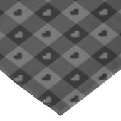 Nappe Cute Buffalo Plaid Avec Coeurs Noir Gris Rustique (Angle)