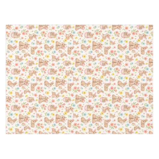 Nappe Cute Bunny Floral Spring Pattern (Devant (Horizontal))