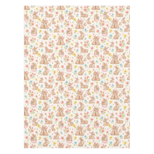 Nappe Cute Bunny Floral Spring Pattern (Devant)