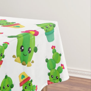 Nappe Cute Cactus, Green Cactus, Motif Cactus
