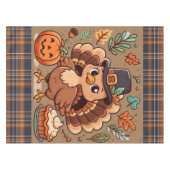 Nappe Cute caricature Thanksgiving dinde et citrouille (Devant (Horizontal))
