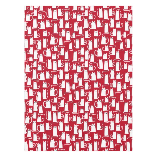 Nappe Cute chat rouge et blanc (Devant)